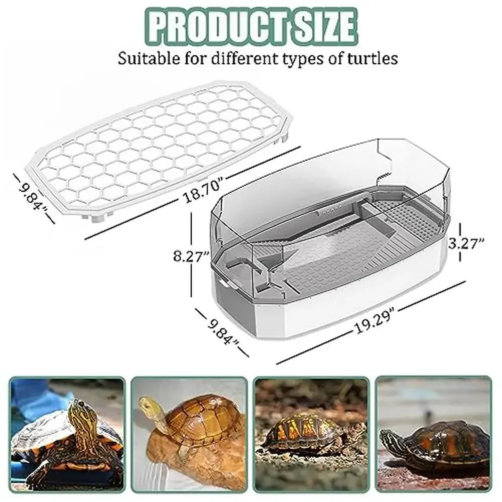 Acrylic Turtle / Reptile Tank with 5" Fence with Hollow Lid and 4 Filtration Zones