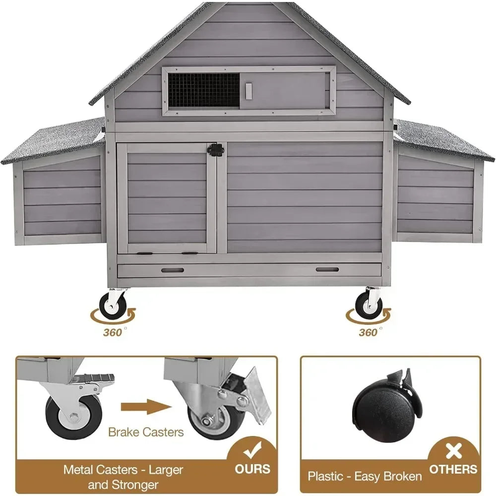 Chicken Coop on Wheels Outdoor Duck Coop & AccessorieS