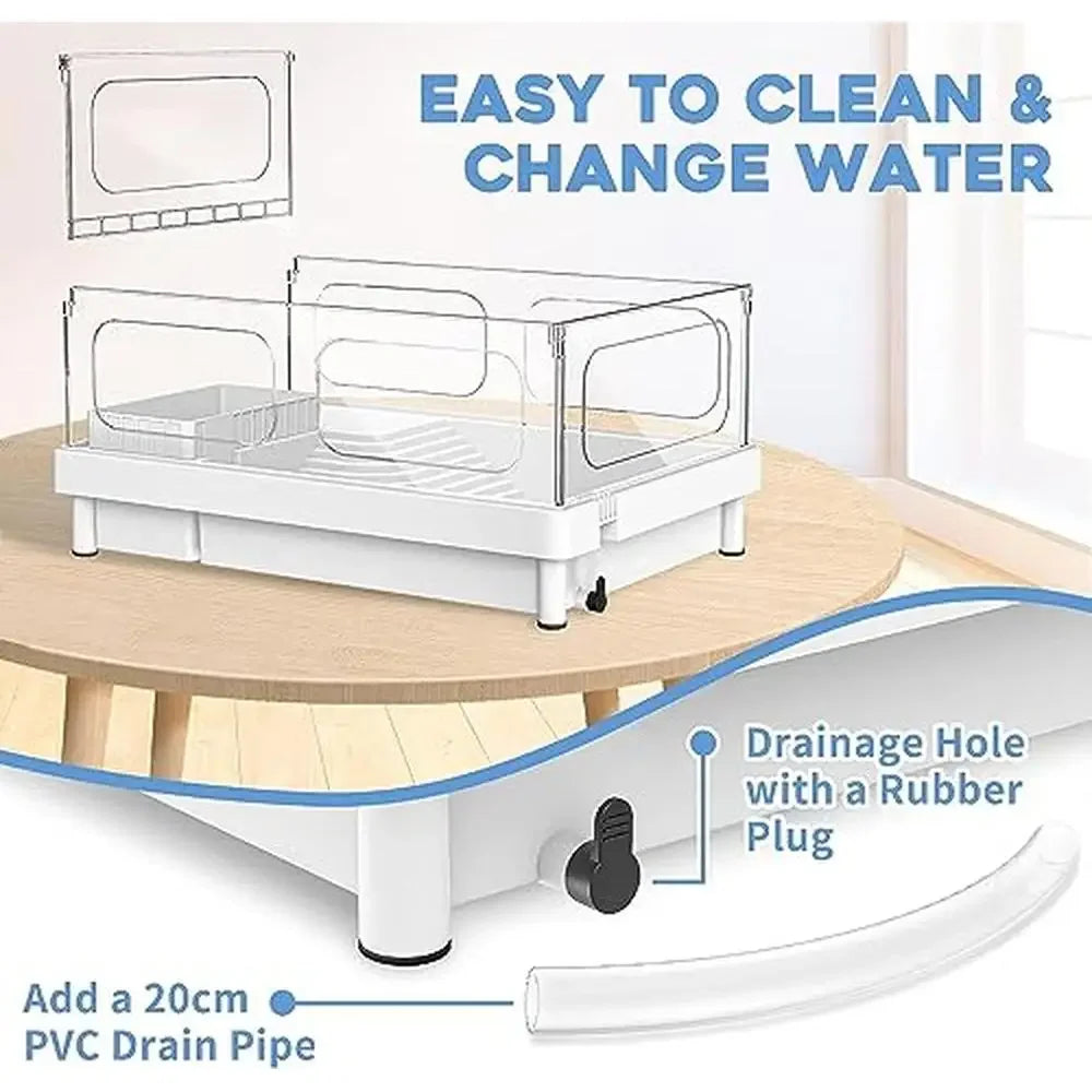 Acrylic Turtle Tank Starter Kit with Light Filter and Basking Platform